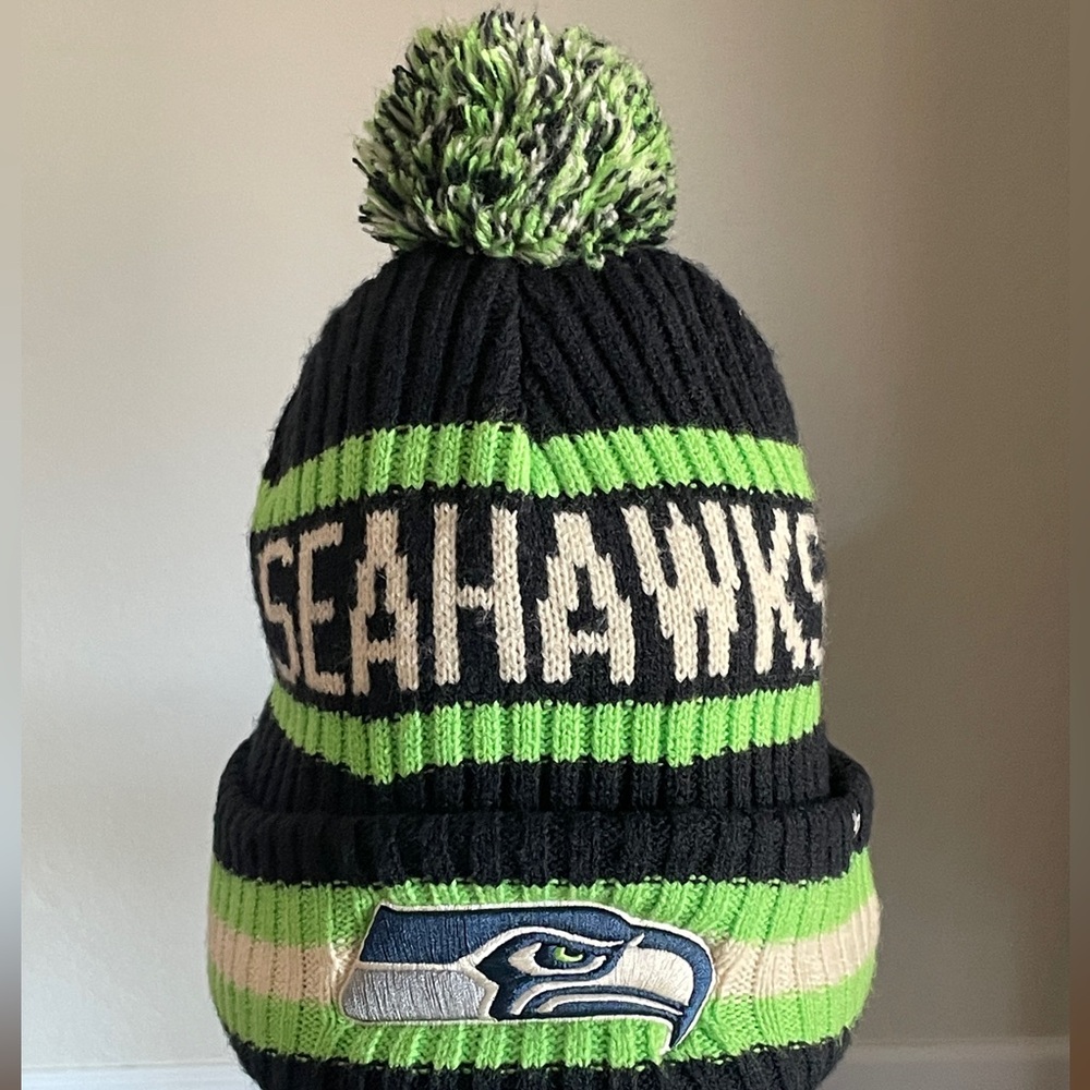 SEATTLE SEAHAWKS ‘47 Brand NFL Beanie Hat Knit Ski Cap Fleece Lined - One Size